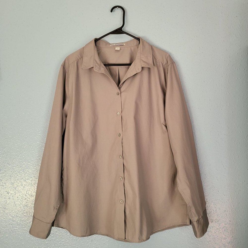Port Authority Womens Gray Polo Long Sleeve Shirt XXL